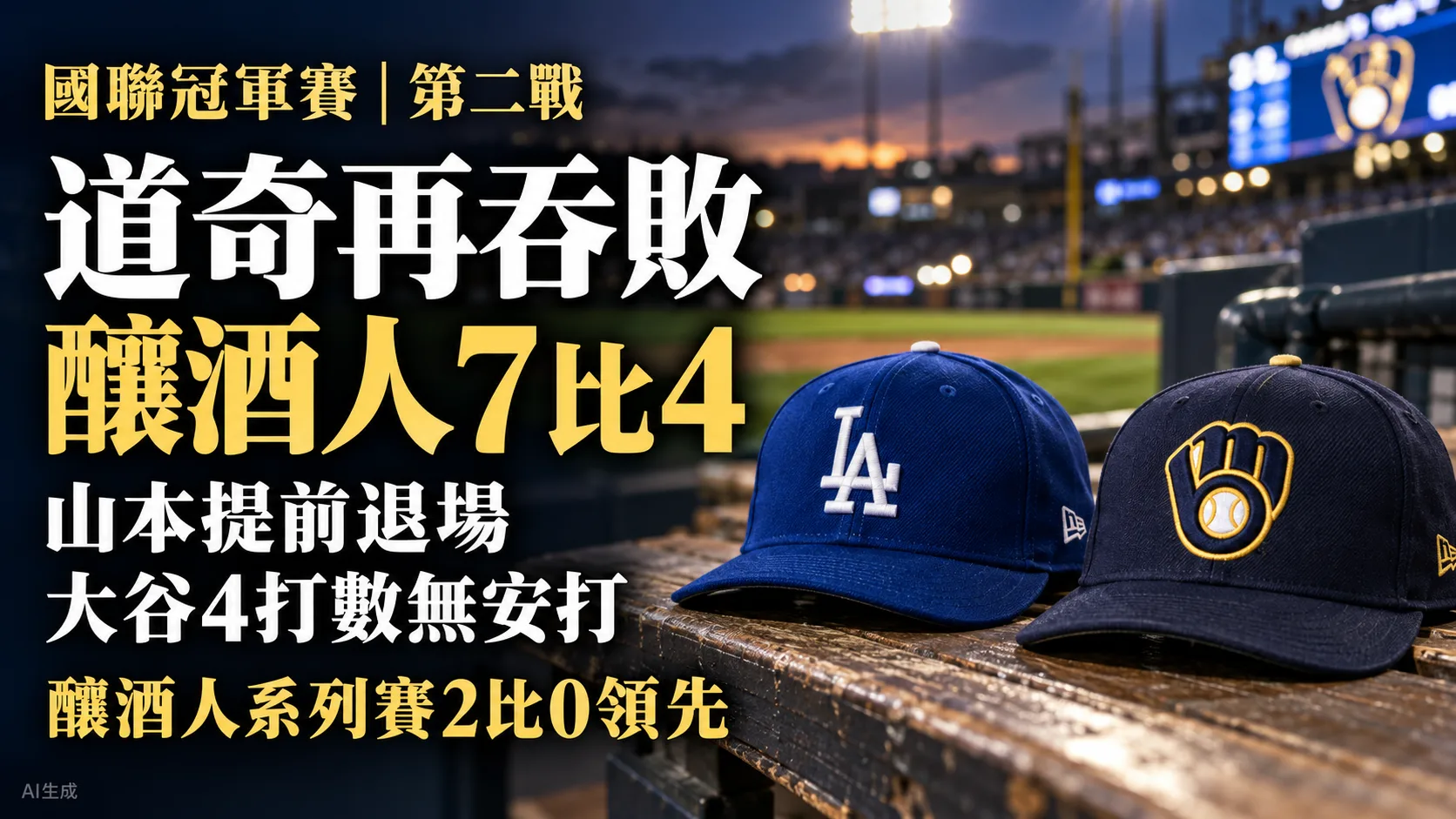 道奇4比7再輸釀酒人！山本提前退場、ABS爭議與大谷無安打成焦點