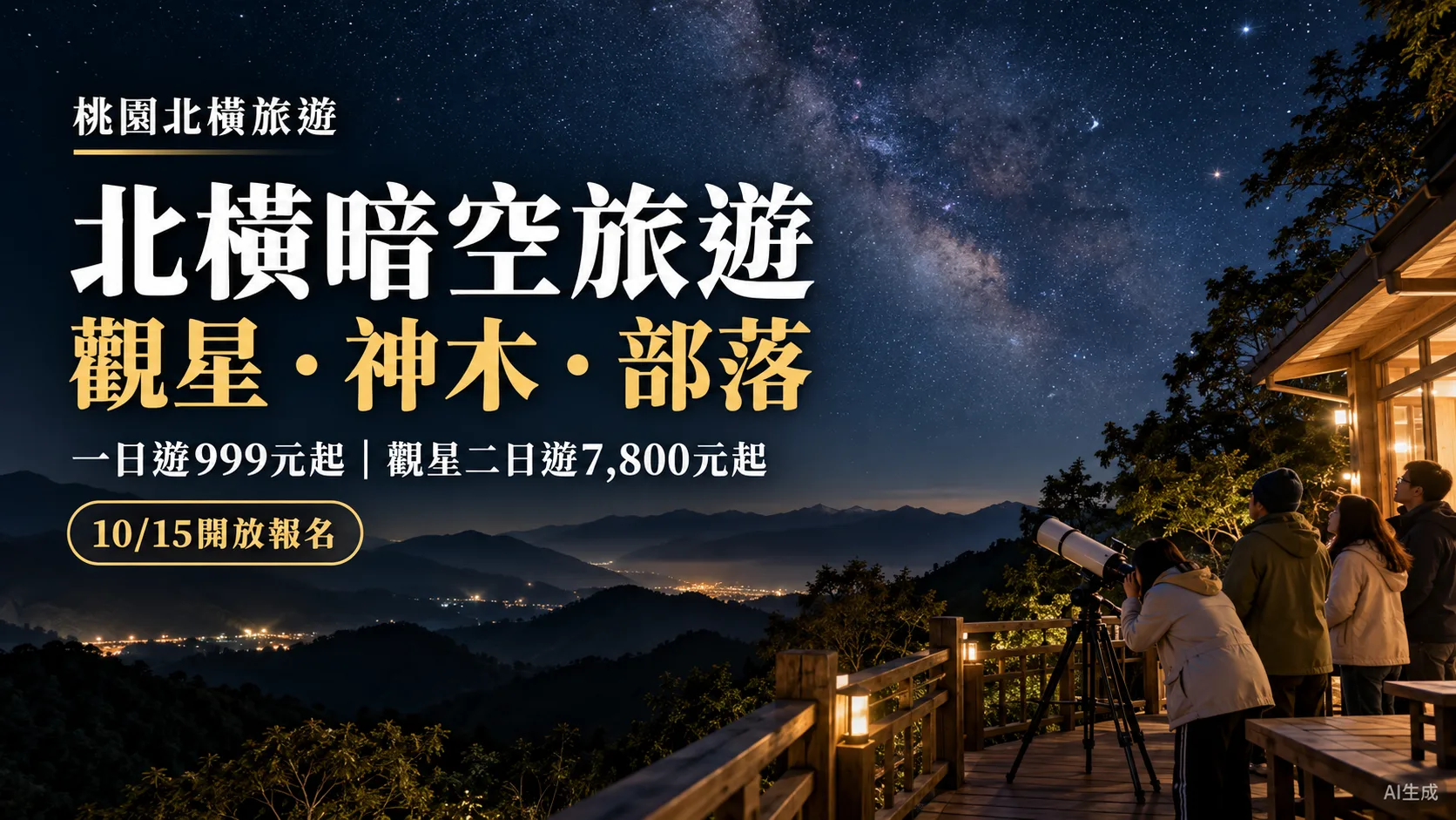 北橫暗空旅遊10/15開放報名！999元起，觀星、神木與部落行程攻略