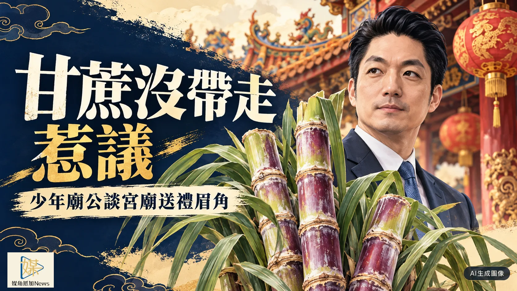 媒角／蔣萬安甘蔗沒帶走惹議！少年廟公楊庭俊揭宮廟送禮眉角