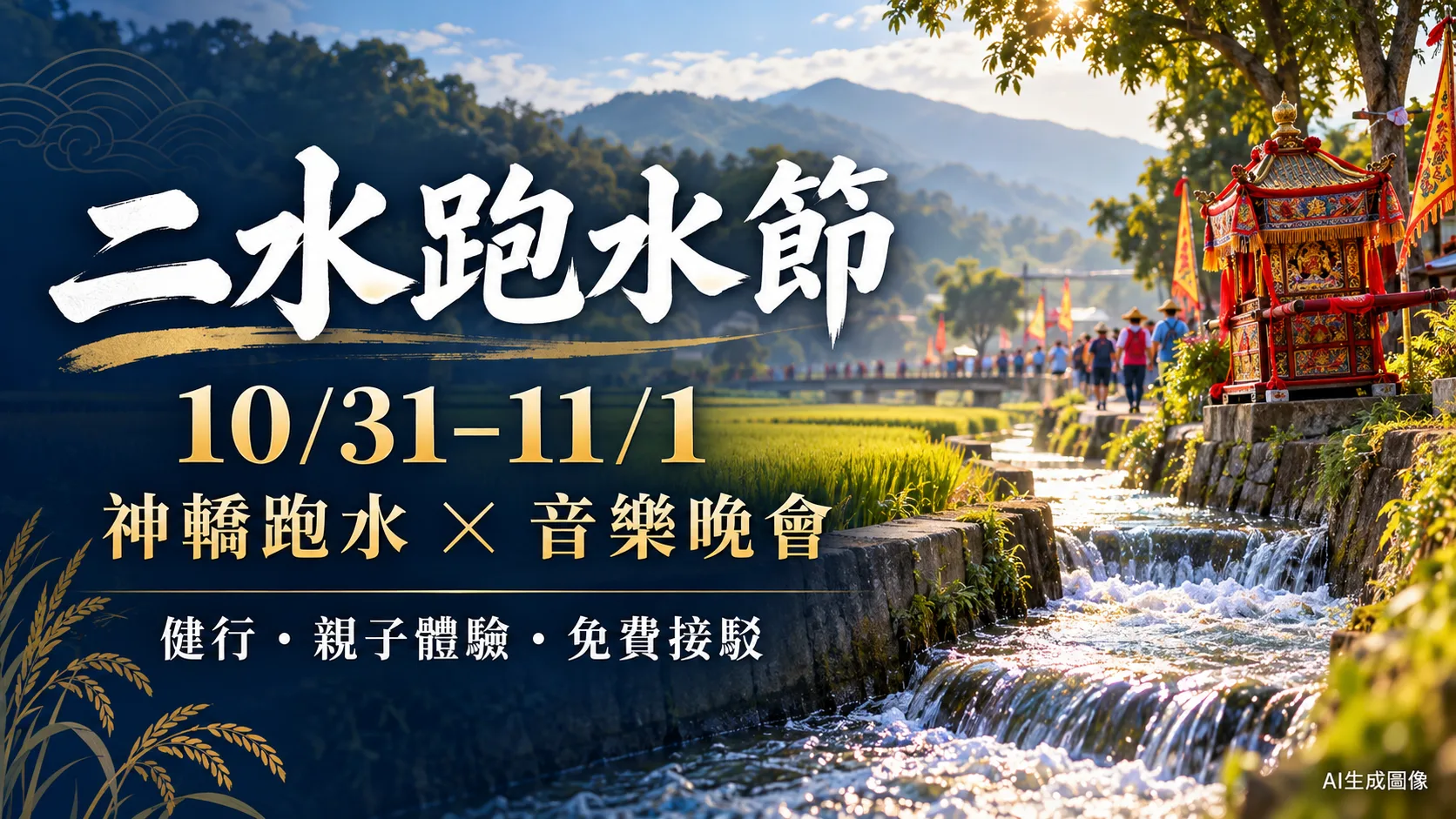 二水跑水節10/31登場！神轎跑水、許富凱晚會與免費接駁攻略