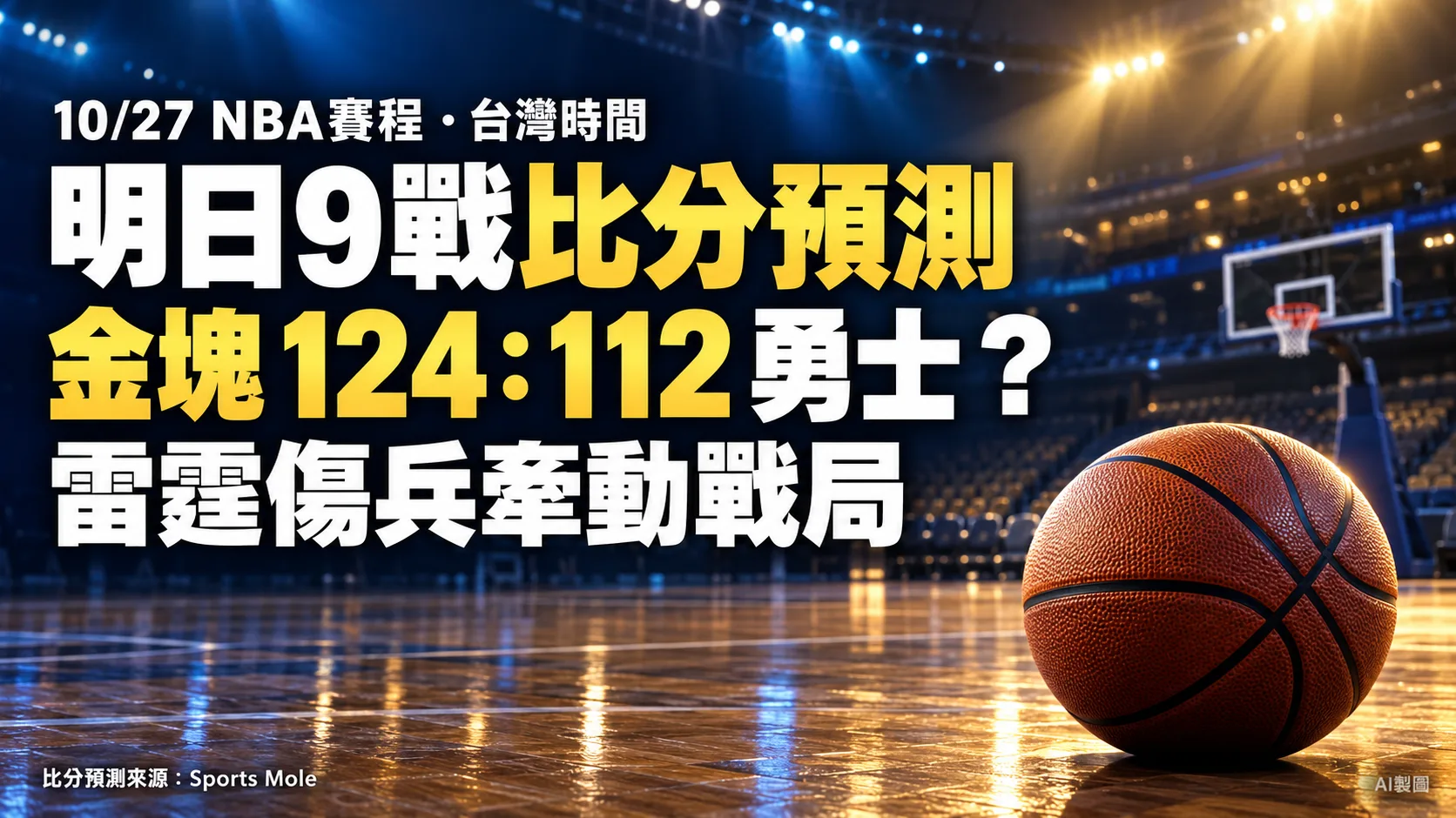 NBA明日9戰比分預測！金塊124比112勝勇士？雷霆傷兵牽動戰局