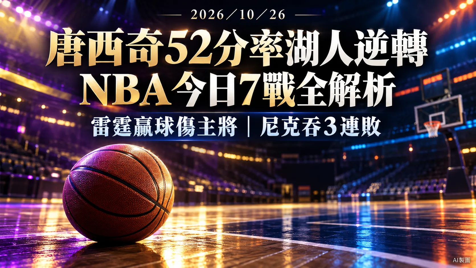 NBA今日戰況：唐西奇52分率湖人逆轉！雷霆贏球傷主將，7戰完整解析