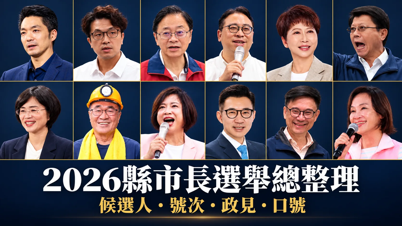 2026縣市長選舉總整理：22縣市候選人、號次、政見與競選口號