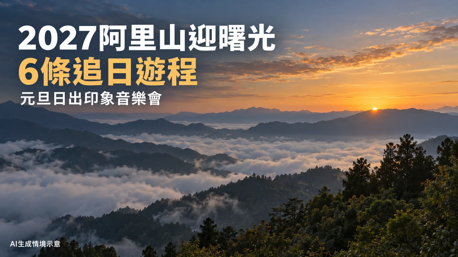 2027阿里山日出音樂會推6條追日遊程：出發地、天數與夜未眠安排