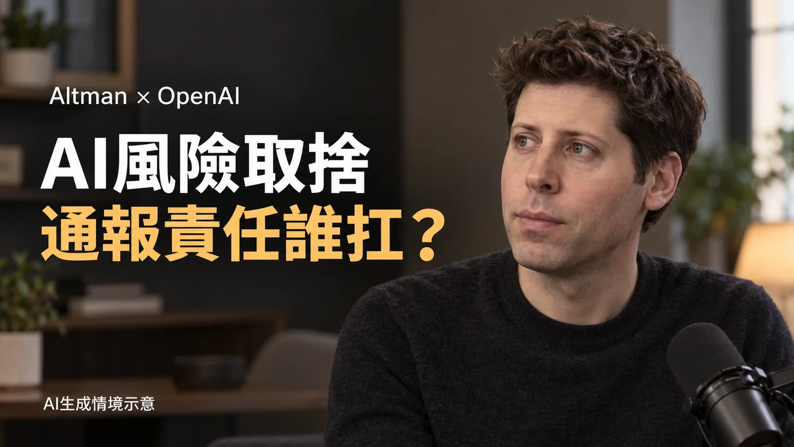 Altman談AI風險取捨，OpenAI承認澳洲事件應更早通報