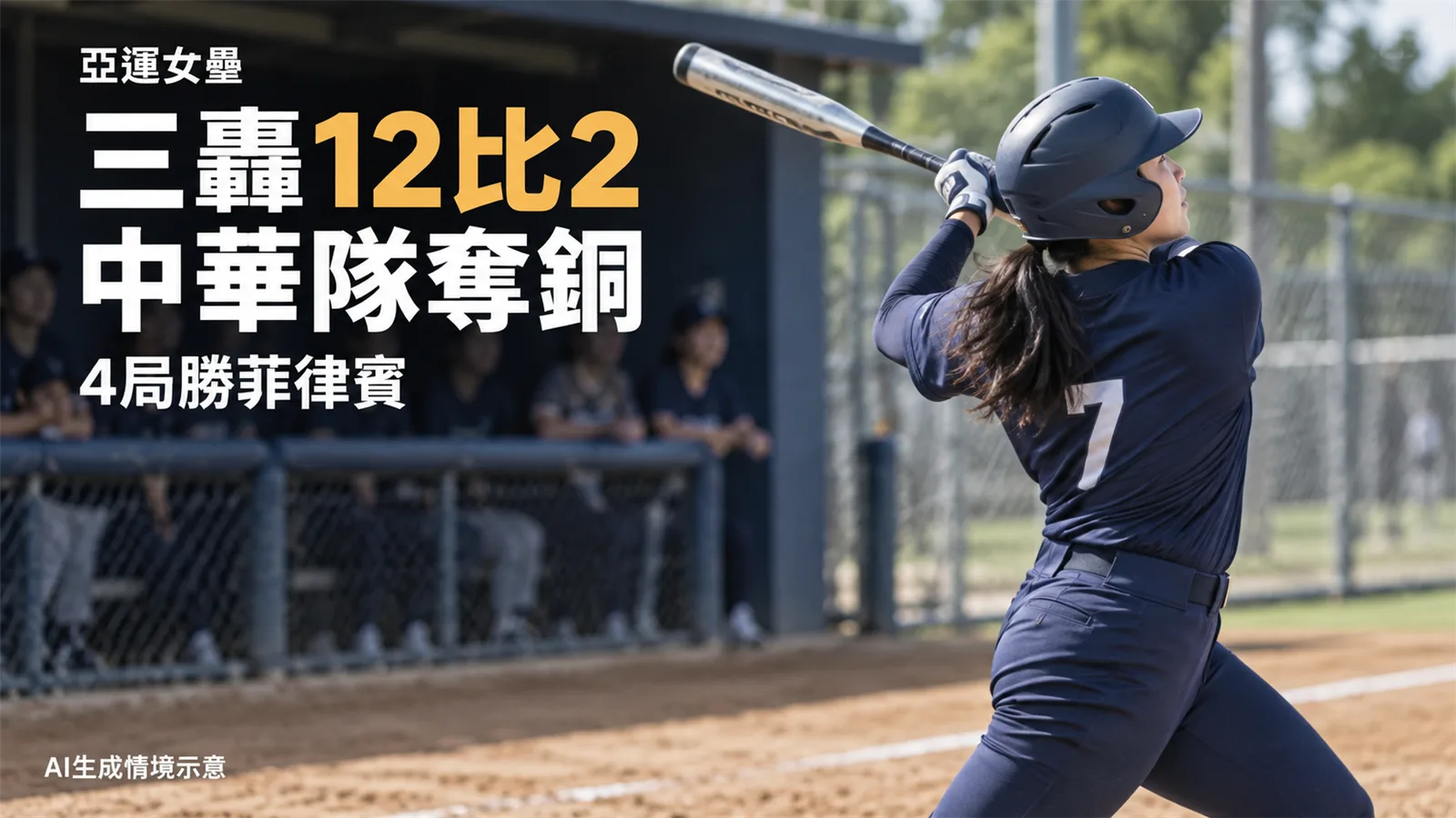中華女壘三轟12比2勝菲律賓　4局奪亞運銅牌