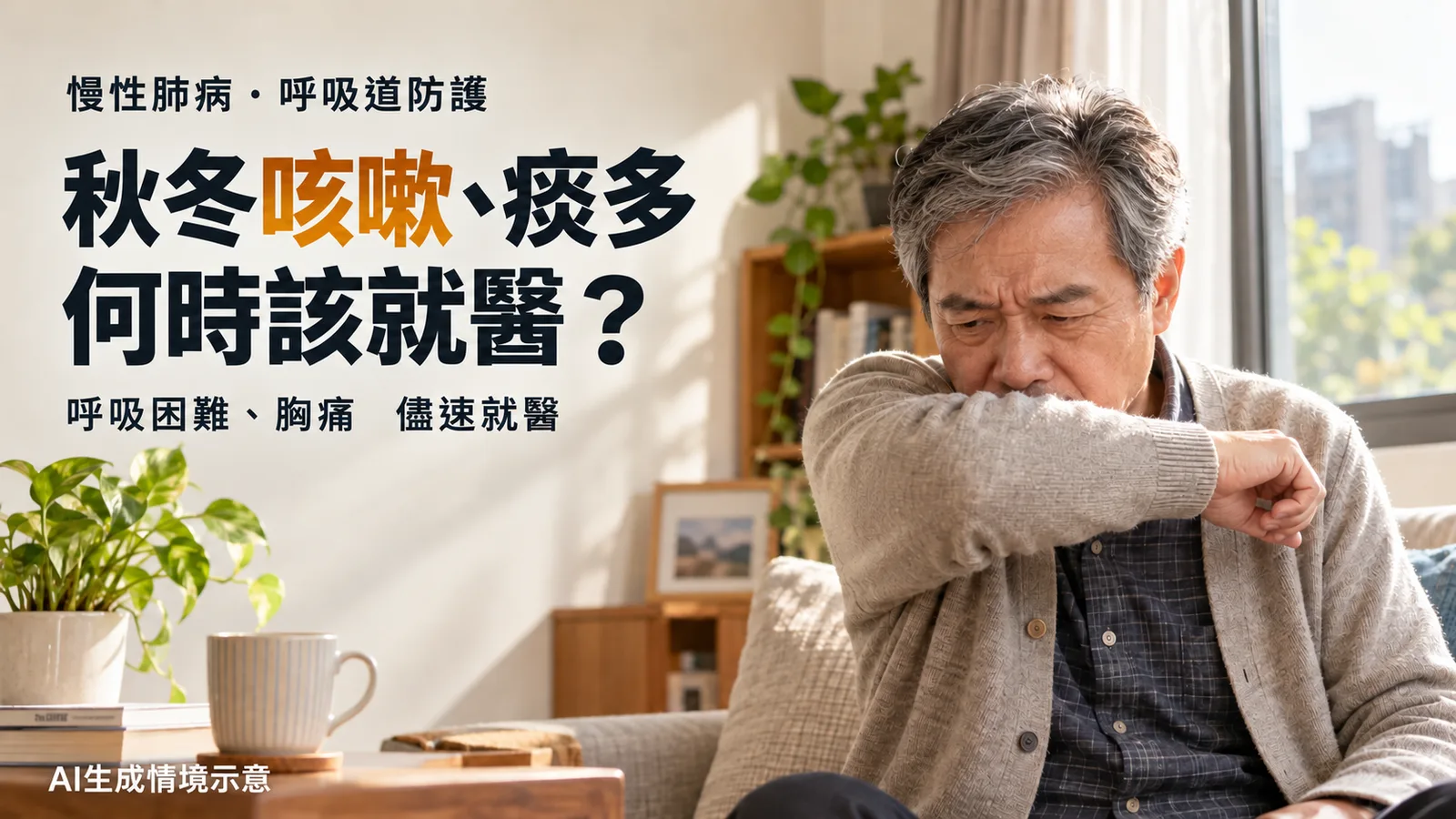 秋冬咳嗽、痰多何時就醫？慢性肺病者的空污防護重點