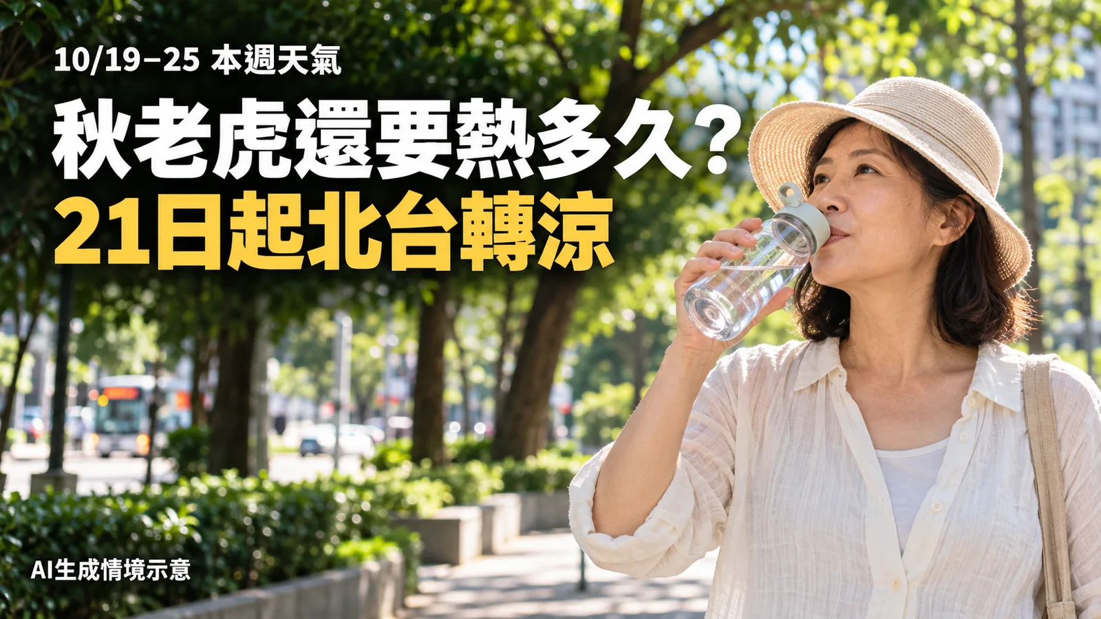 秋老虎熱到何時？本週21日起北台轉涼，補水防曬這樣做