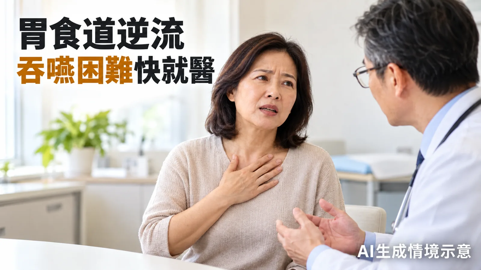 胃食道逆流變巴瑞特氏食道怎麼辦？吞嚥困難應就醫
