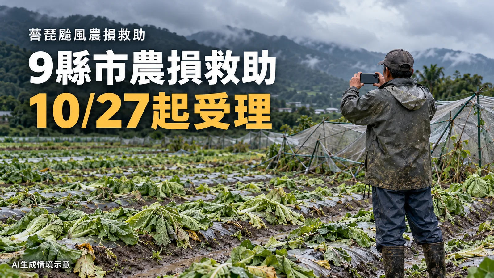 薔琵颱風農損逾2.2億元，9縣市救助怎麼申請？品項與期限整理