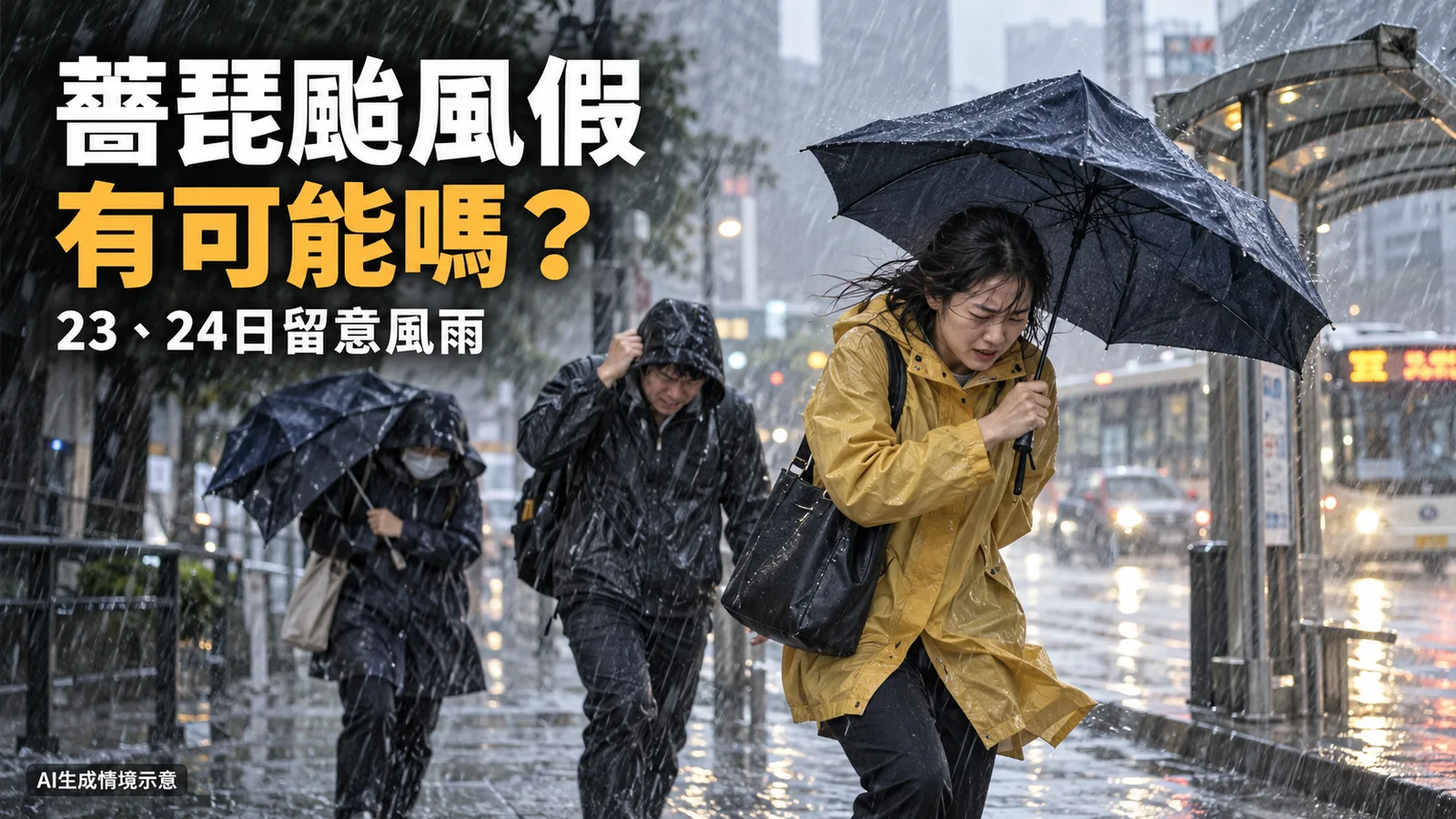 薔琵颱風假有可能嗎？23、24日留意風雨，停班停課看這些條件
