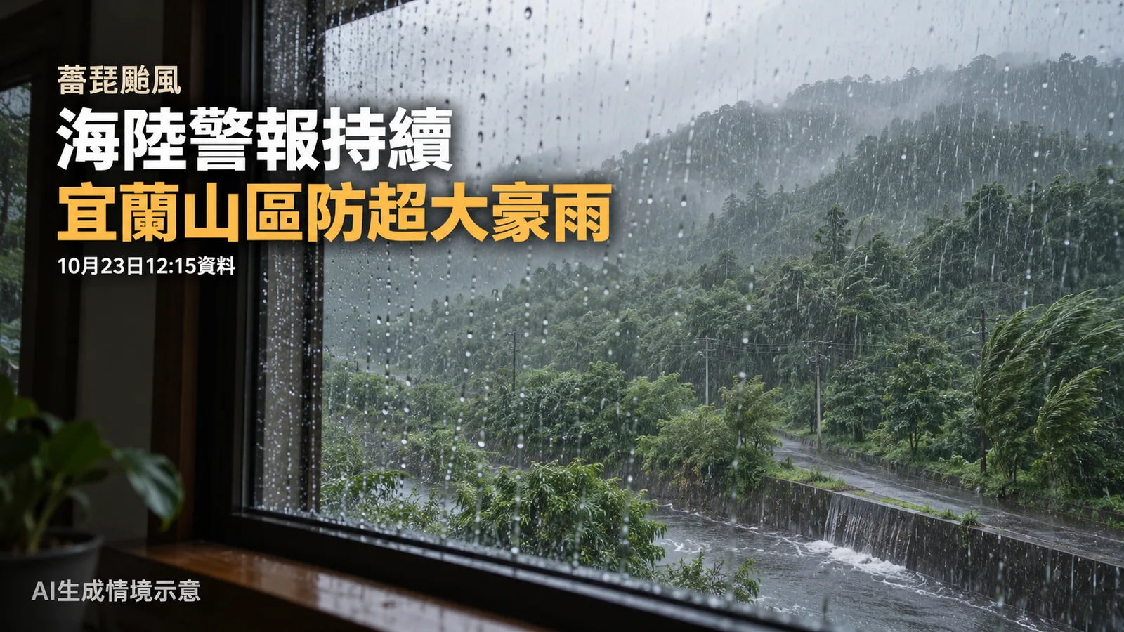 薔琵颱風動態：海陸警報持續，宜蘭山區防超大豪雨