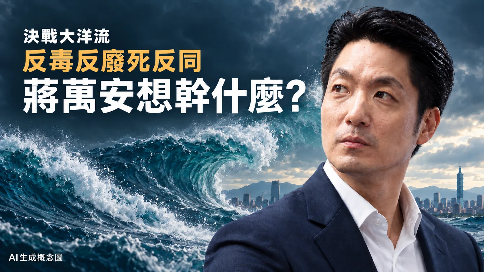 反毒、反廢死與反同爭議交會，蔣萬安如何迎戰沈伯洋「大洋流」？