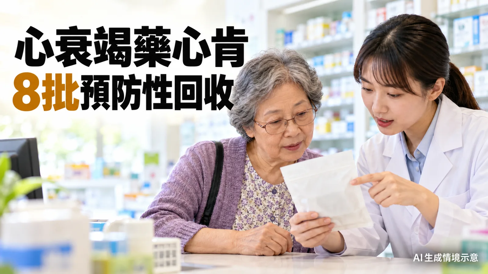 心衰竭藥心肯8批預防性回收　涉及近470萬錠