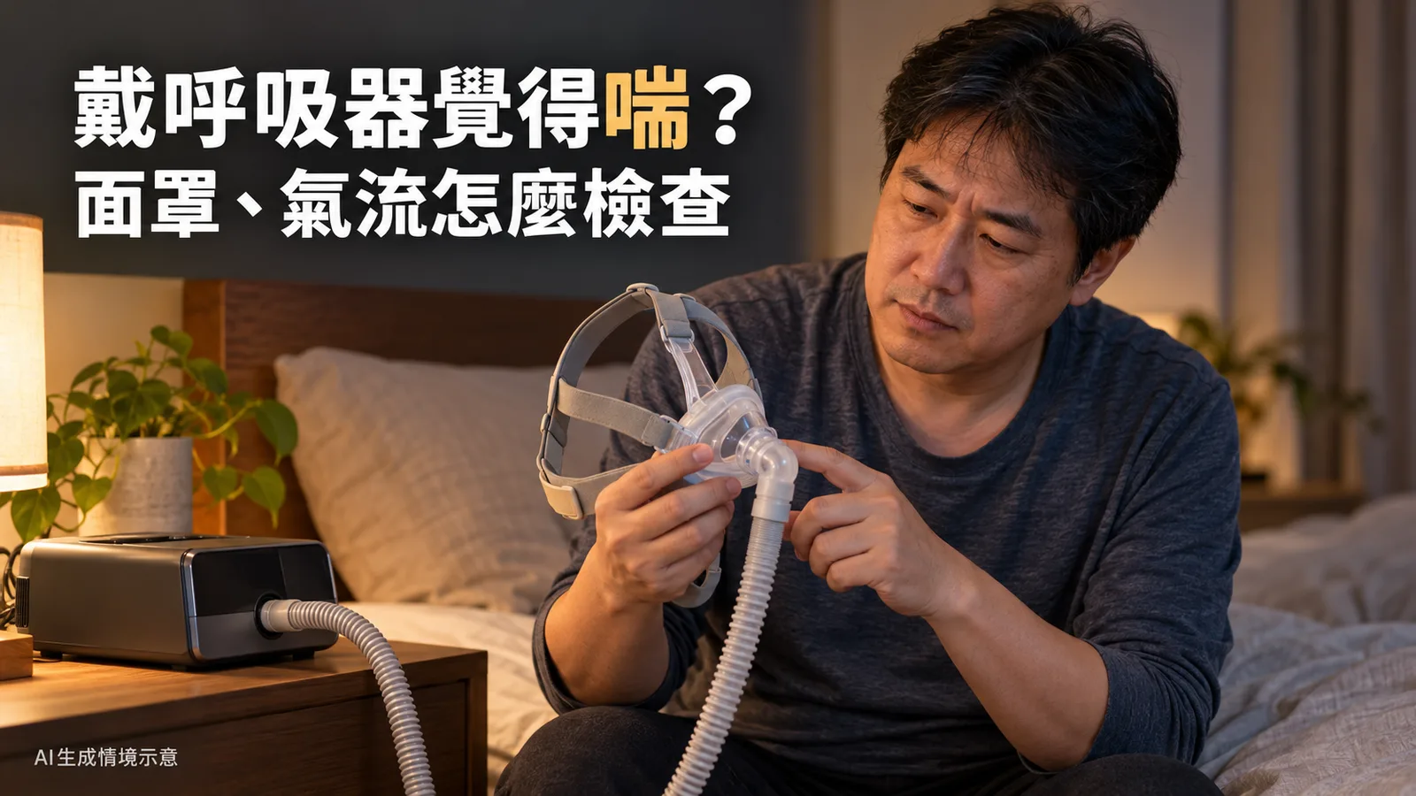 戴正壓呼吸器覺得喘不過氣？中山大學研究：初期不適與使用有關，面罩氣流怎麼檢查