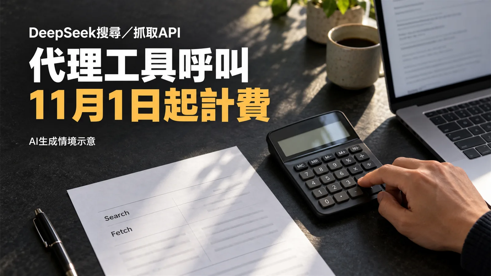 DeepSeek搜尋與抓取API公布費率，代理工具呼叫11月1日起計費