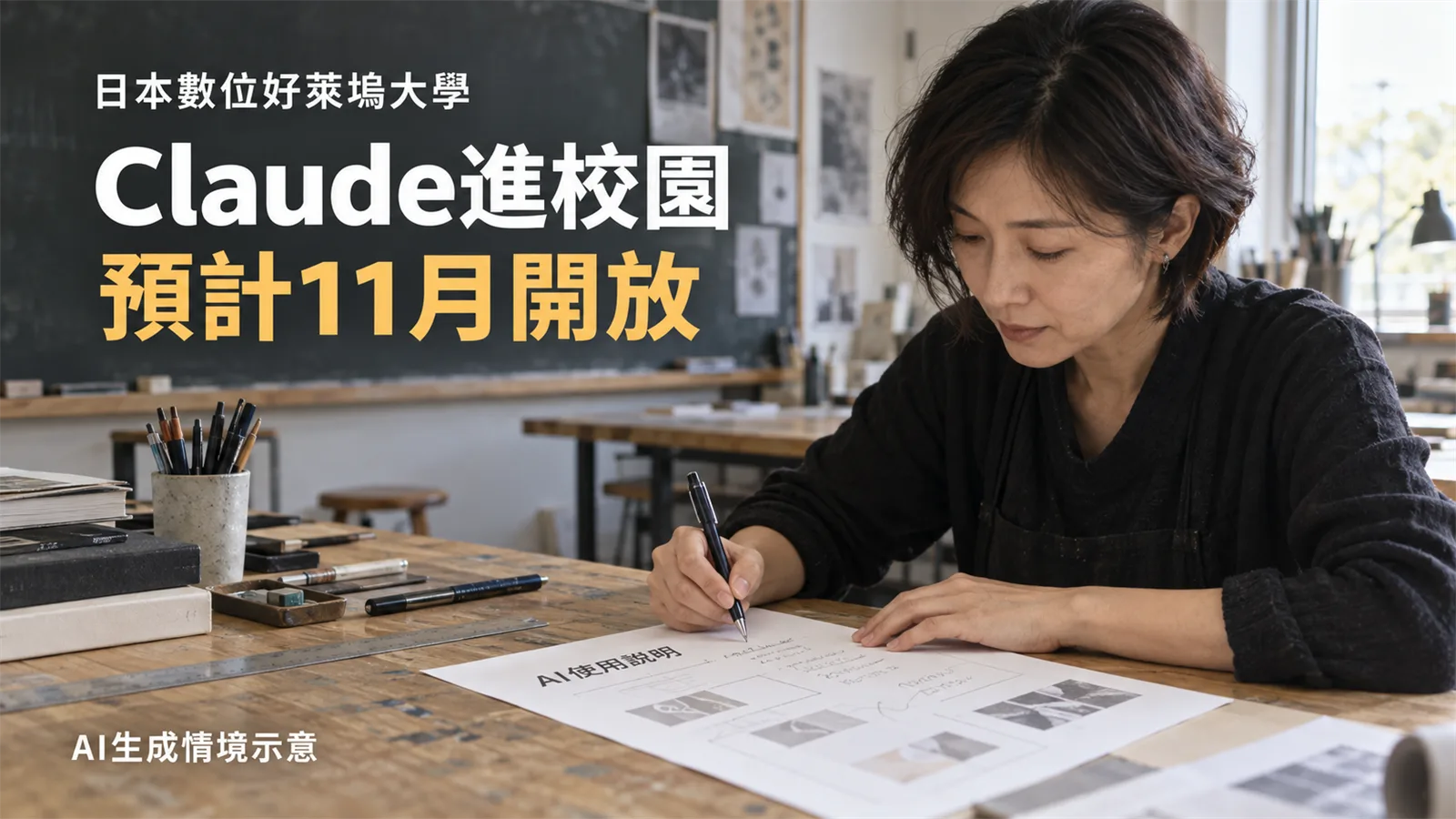 日本數位好萊塢大學11月導入Claude，將調整作業與評量