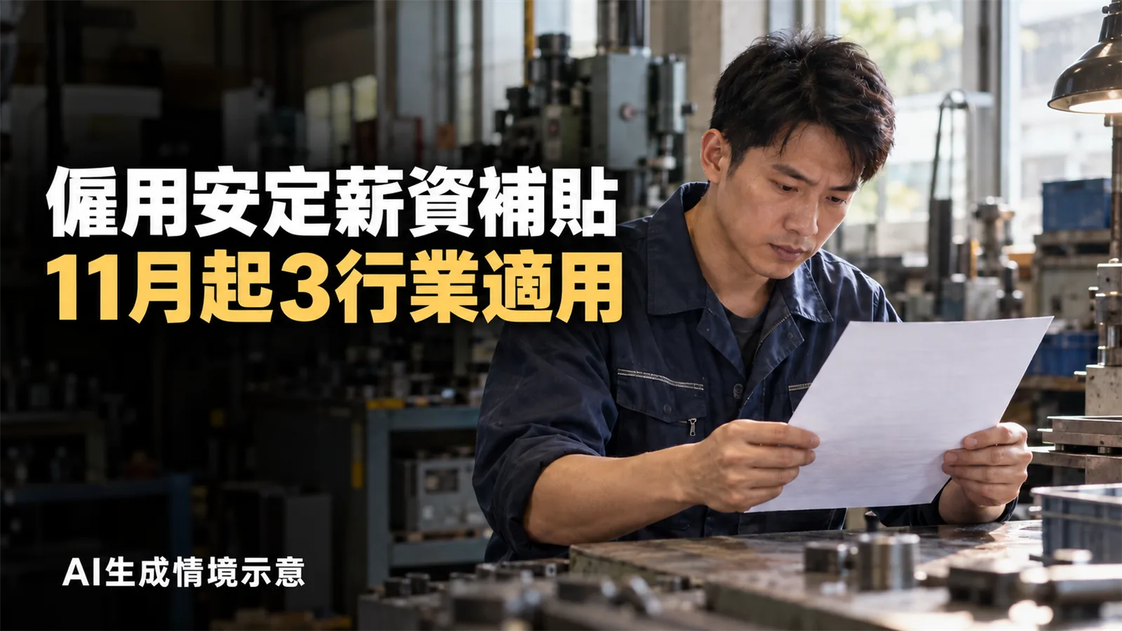 11月僱用安定薪資補貼哪些行業適用？減班勞工先看資格與申請方式