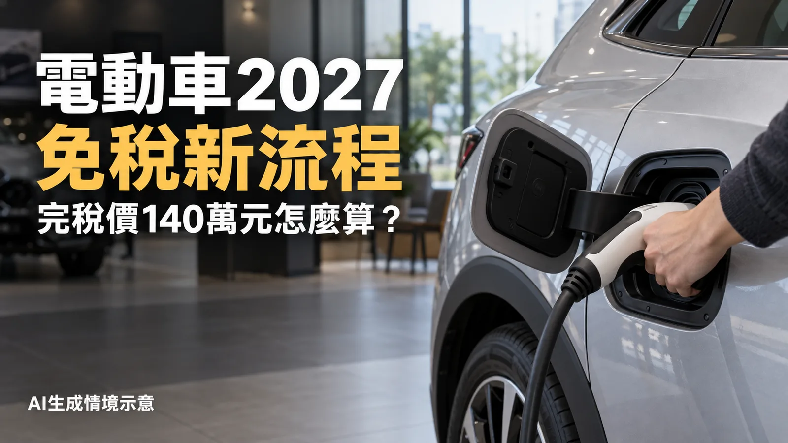 電動車2027免稅新流程，車價會降嗎？完稅價140萬元怎麼算
