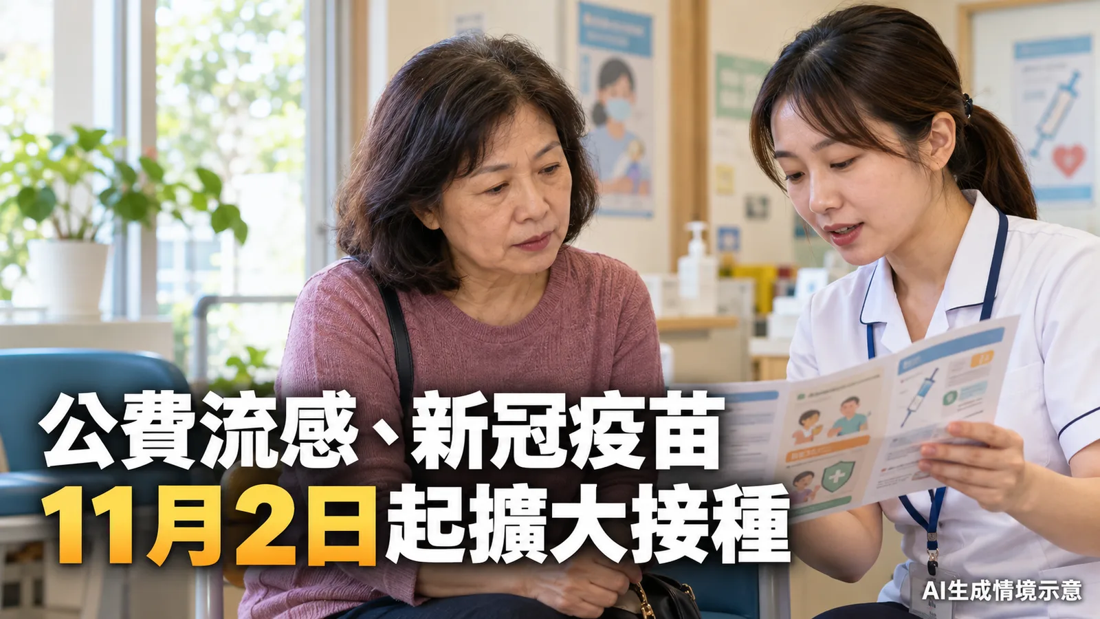 公費流感、新冠疫苗11月2日第二階段開打，50至64歲怎麼接種？
