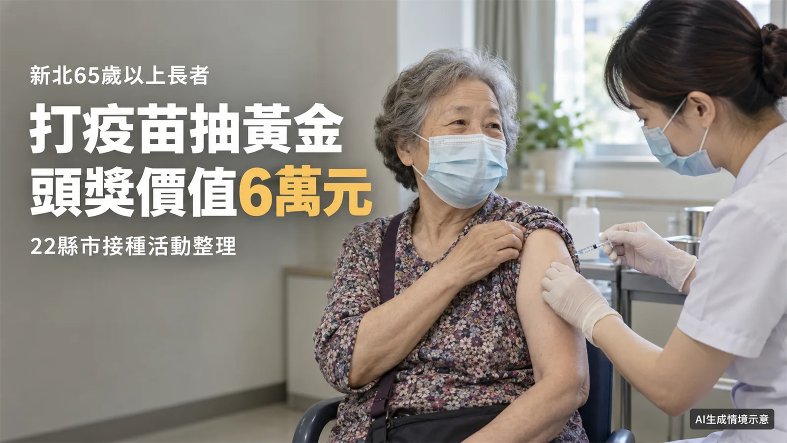 打流感疫苗抽黃金！新北長者頭獎6萬元　22縣市接種活動整理