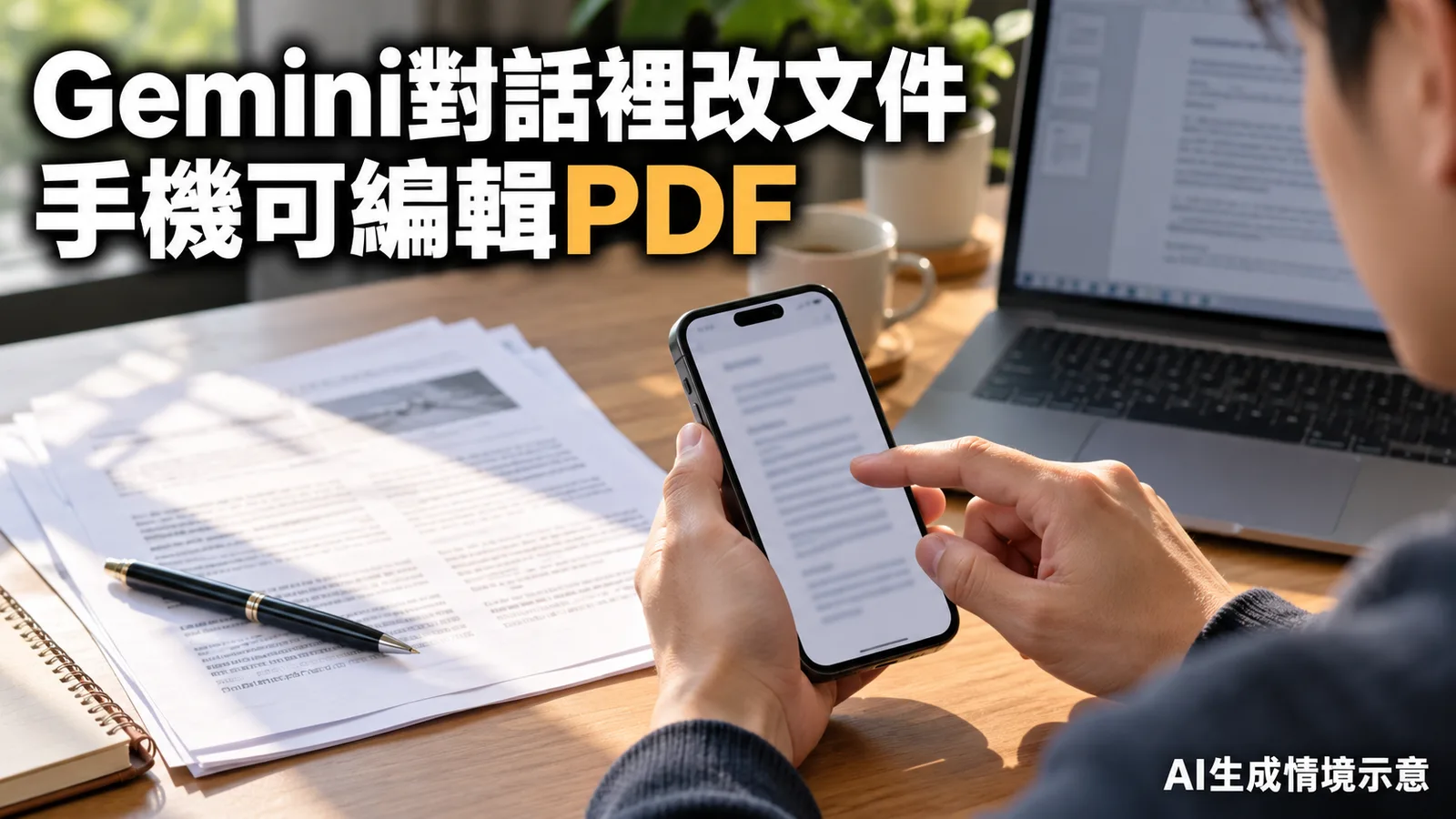Gemini對話內可預覽修改文件：手機支援PDF，其他格式用網頁