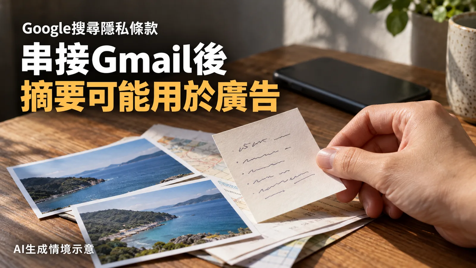 Google改隱私條款，串接Gmail與相片的摘要可用於個人化廣告