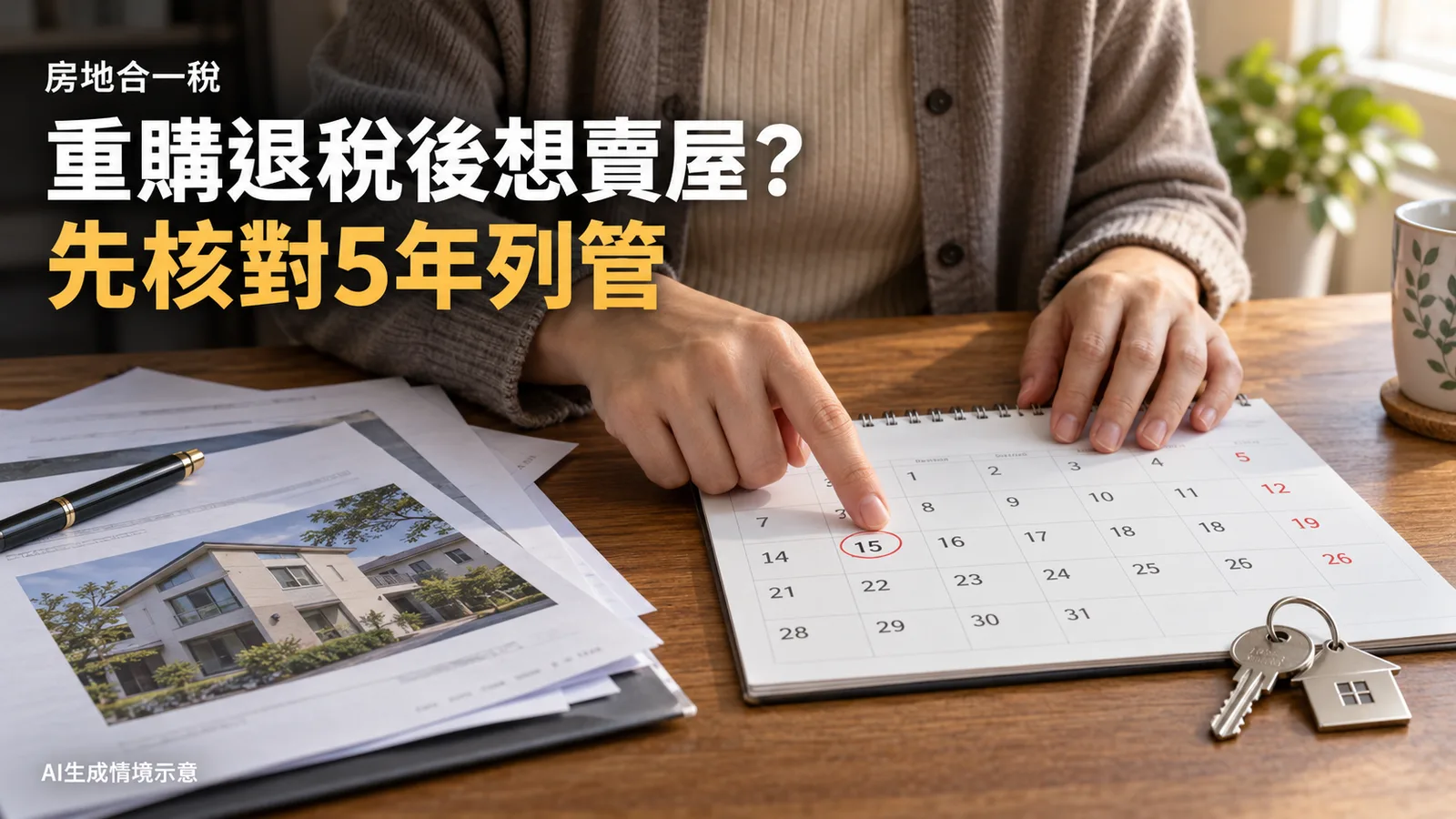 房地合一重購退稅後想賣屋、出租？5年列管、戶籍例外與申請期限