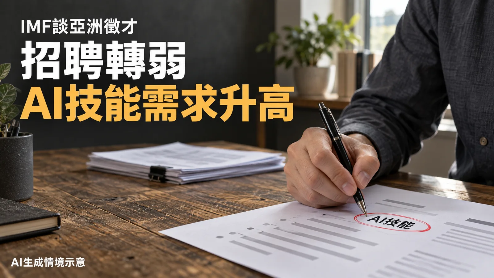 IMF談亞洲徵才：AI影響較大職種招聘轉弱，技能需求升高