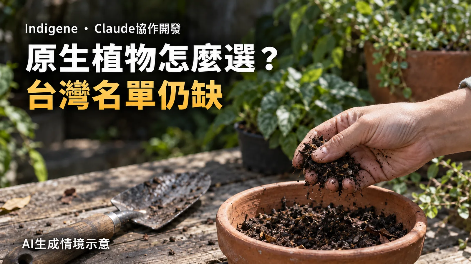 Indigene用Claude協作開發原生植物工具，台灣名單尚未涵蓋