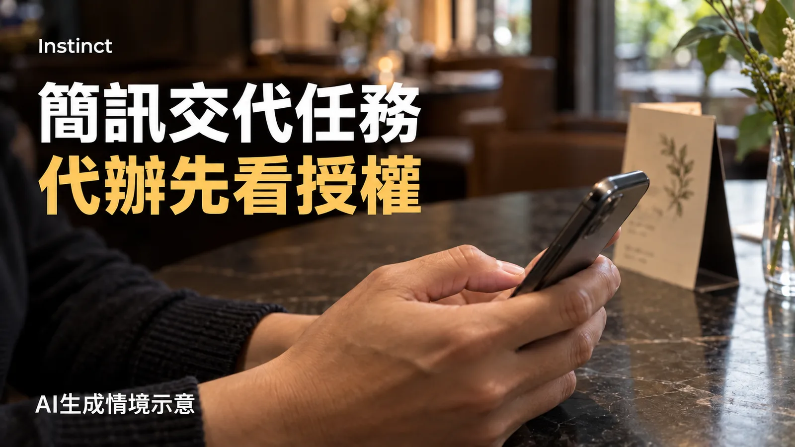 Instinct主打簡訊與電話代辦，訂位購物涉及帳號與交易授權