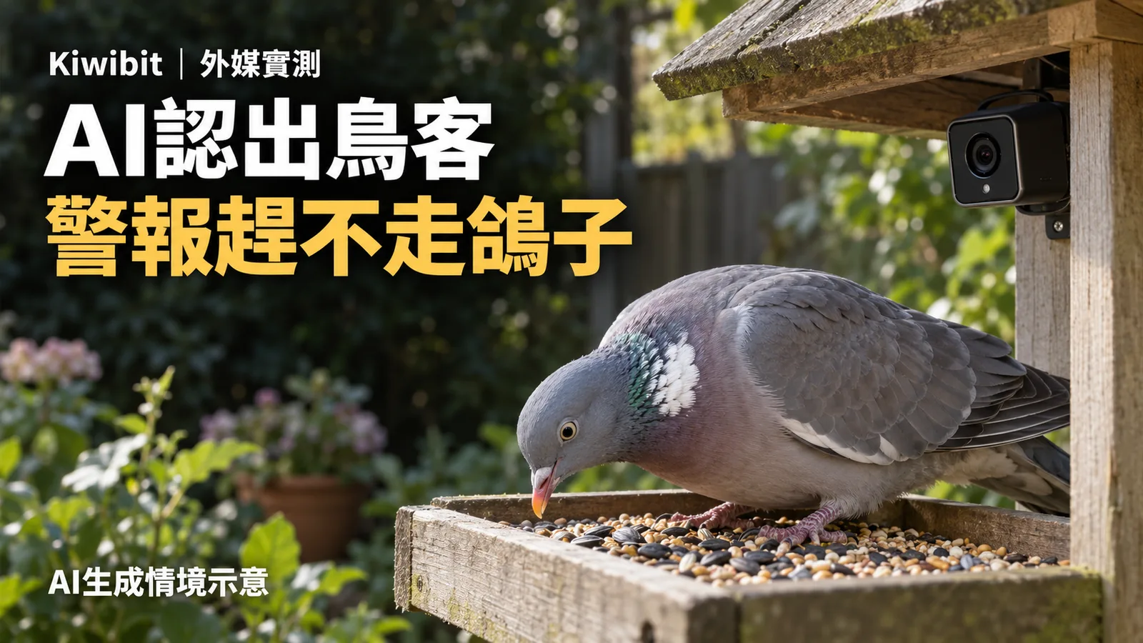 Kiwibit AI餵鳥器認出鳥客，外媒實測警報趕不走鴿子