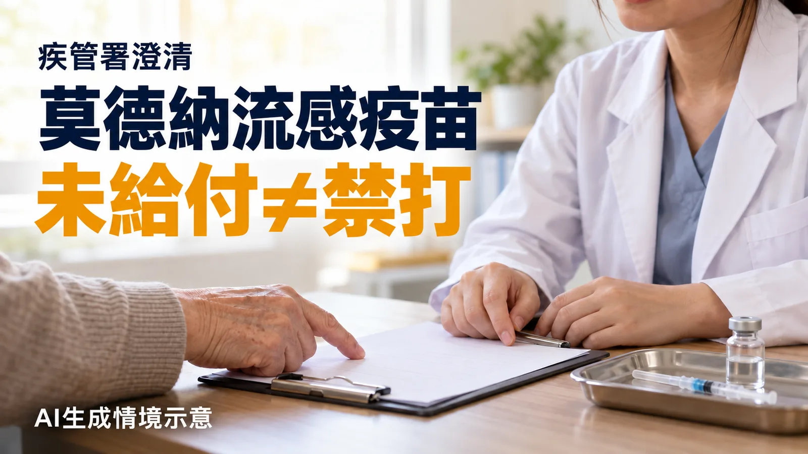 美軍禁打莫德納流感疫苗？疾管署澄清：未給付不等於禁令