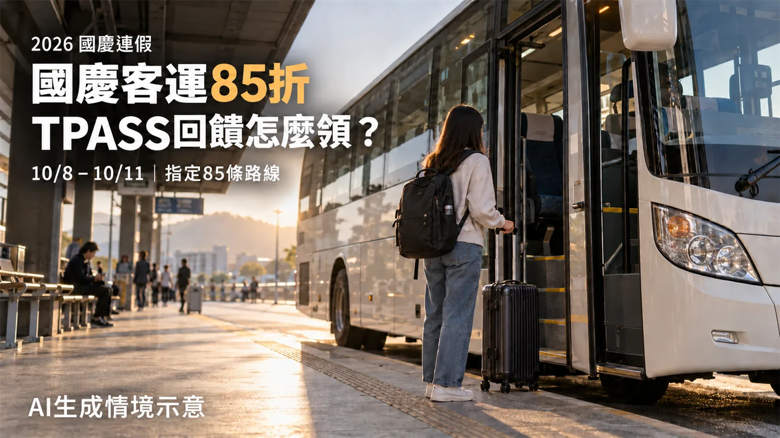 國慶客運85折怎麼買？TPASS最高約57折、登錄與領取方式