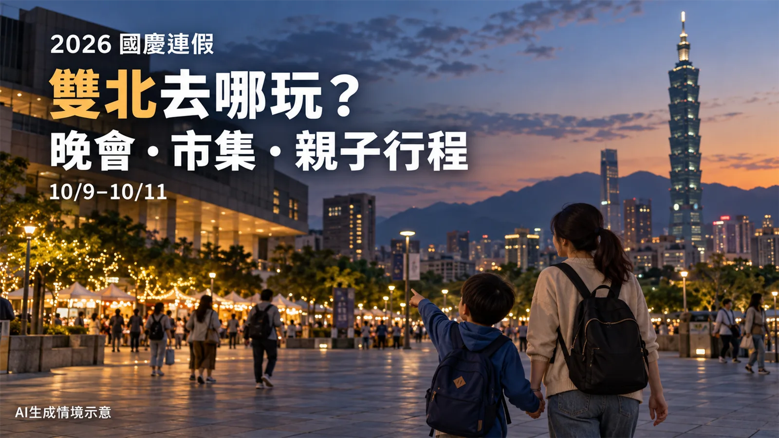 2026國慶連假雙北去哪玩？板橋晚會、101煙火、免費故宮與親子行程