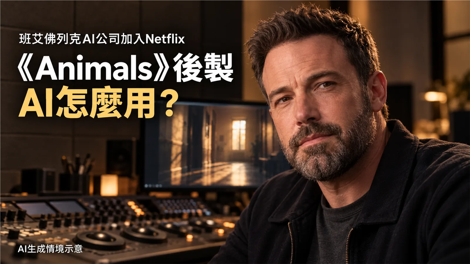 班艾佛列克AI公司被Netflix收購，《Animals》後製怎麼用？