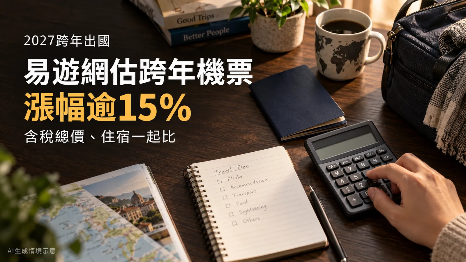 易遊網估2027跨年機票漲逾15%，訂票前怎麼比總價與出發日？