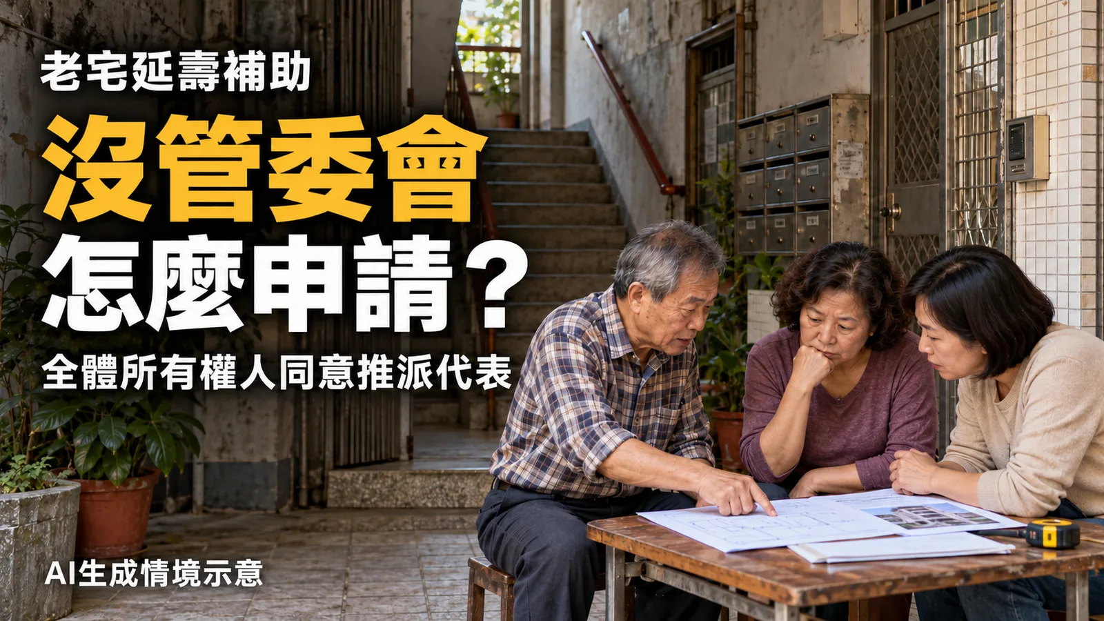 老宅延壽受理1,359件，沒管委會公寓怎麼申請？補助與同意書整理