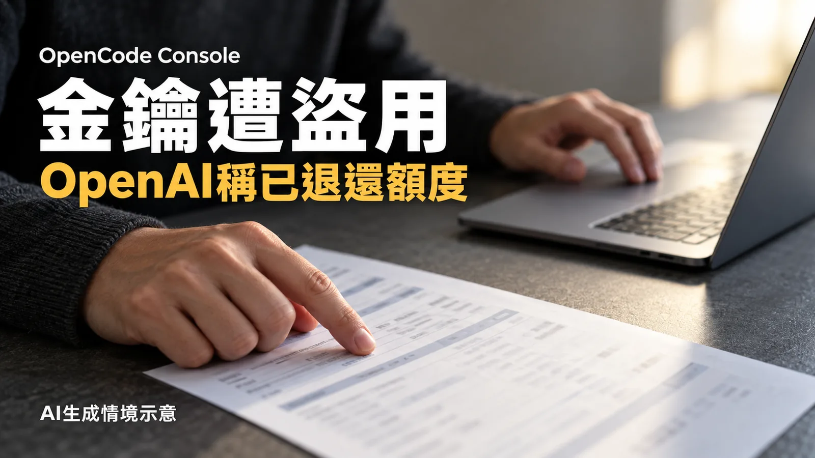 OpenCode Console金鑰遭盜用，OpenAI稱已退還額度