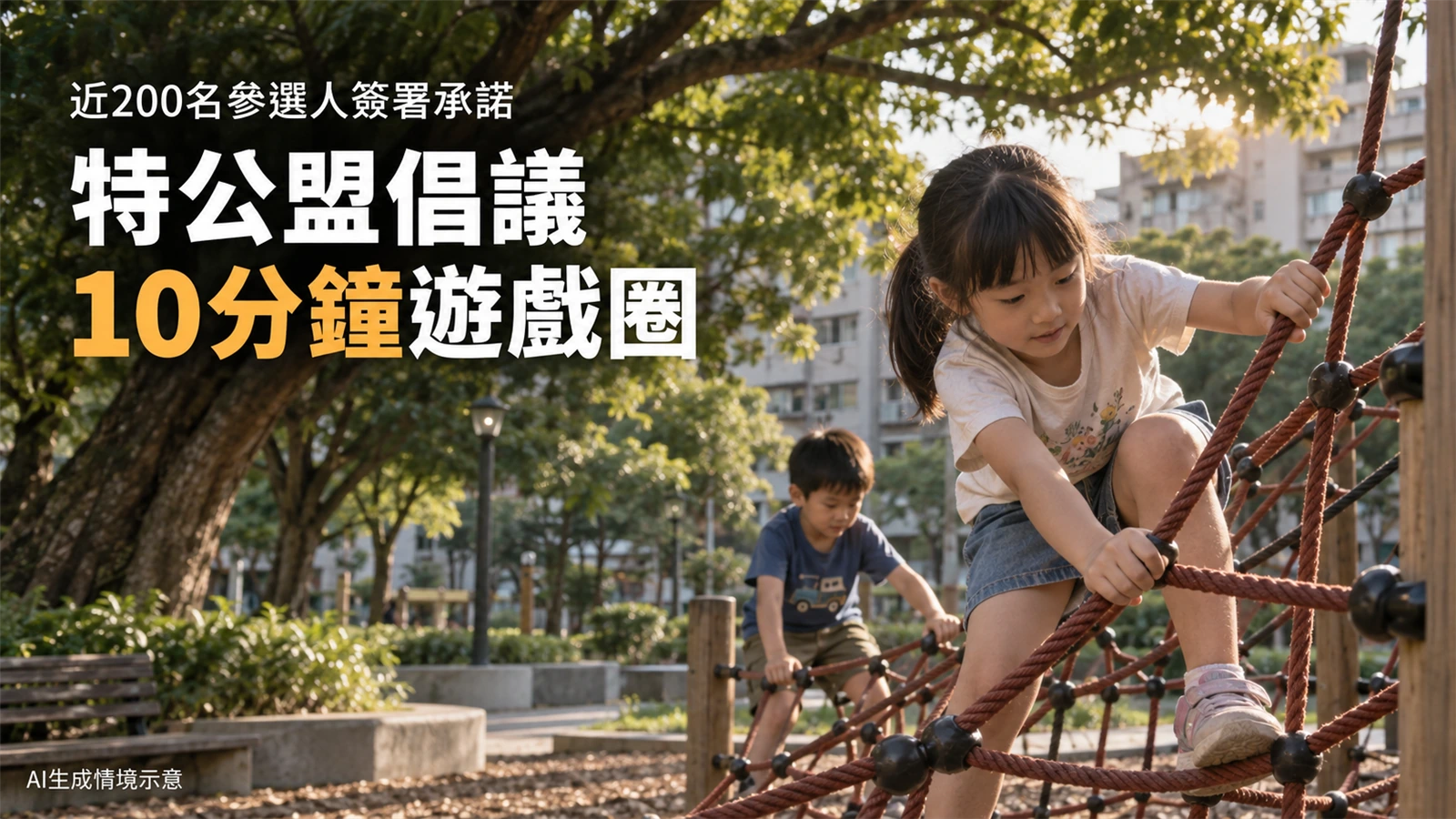 特公盟推10分鐘遊戲圈與涼感公園，近200名參選人簽署承諾