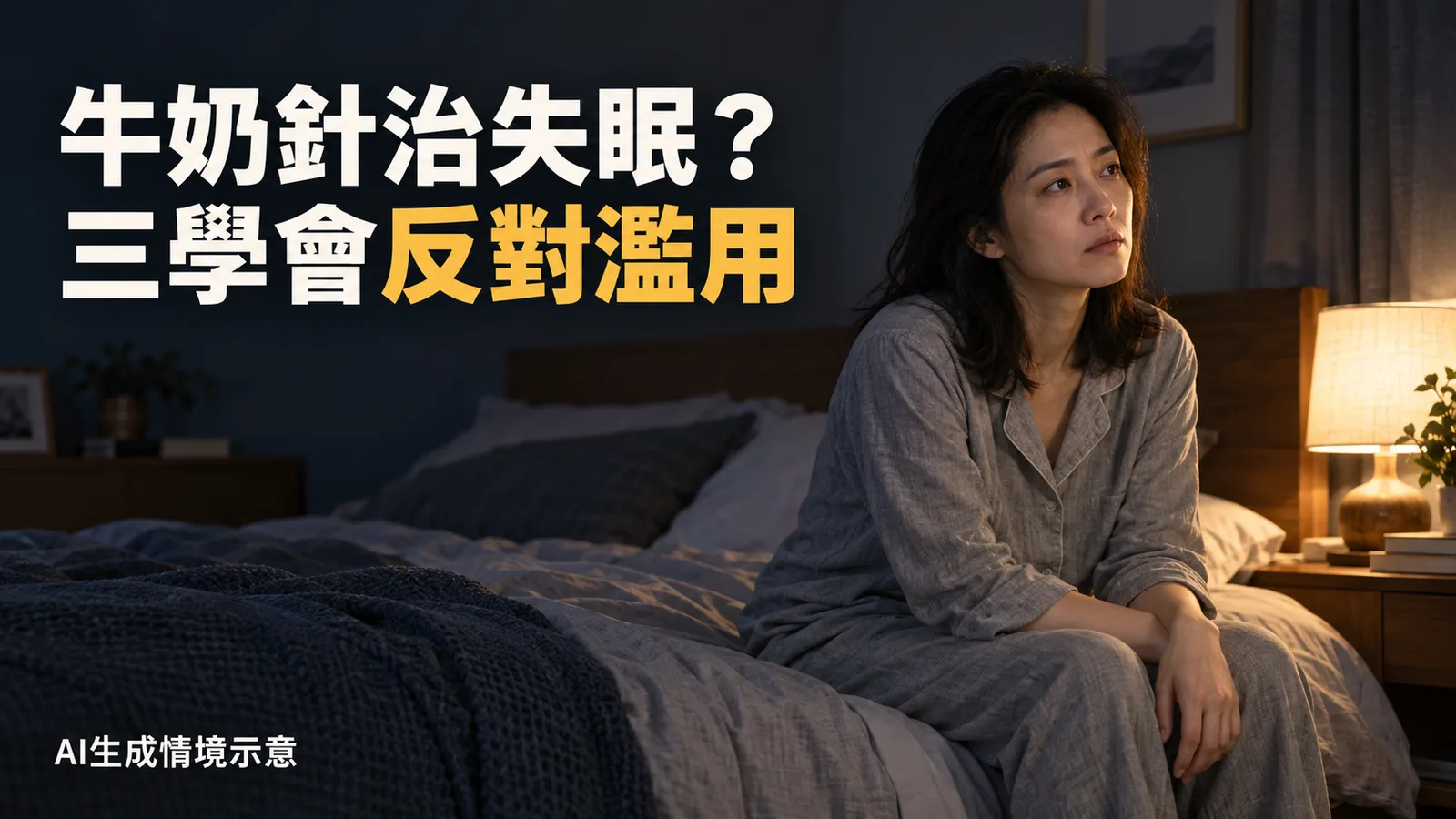 牛奶針能治失眠嗎？三學會反對助眠濫用，籲就醫評估