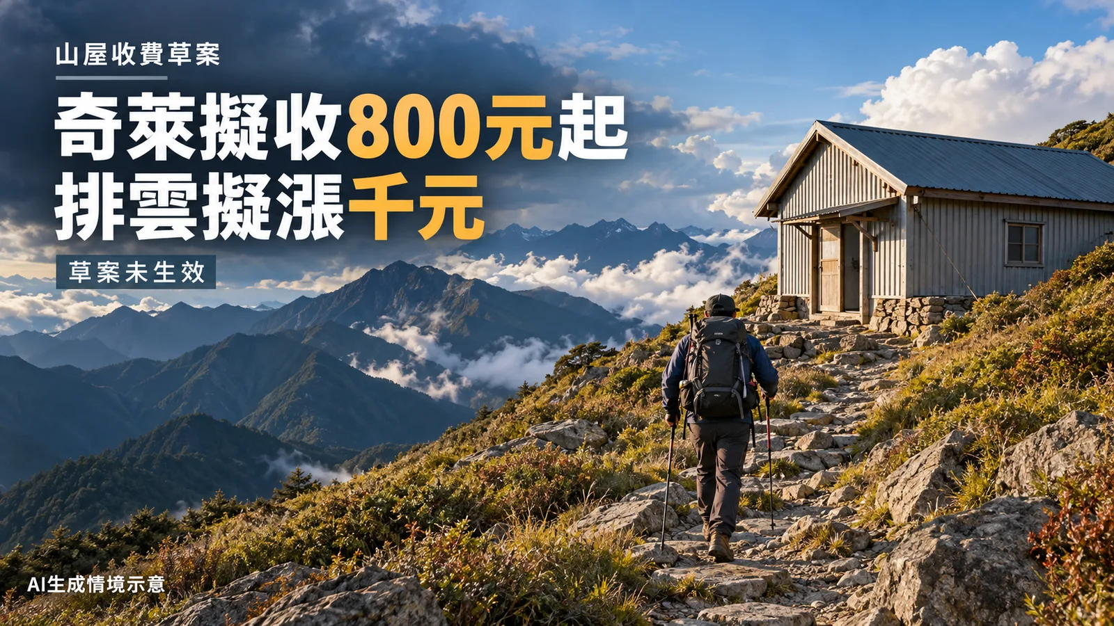 奇萊山屋擬收800元起、排雲擬漲千元：新費率何時上路？