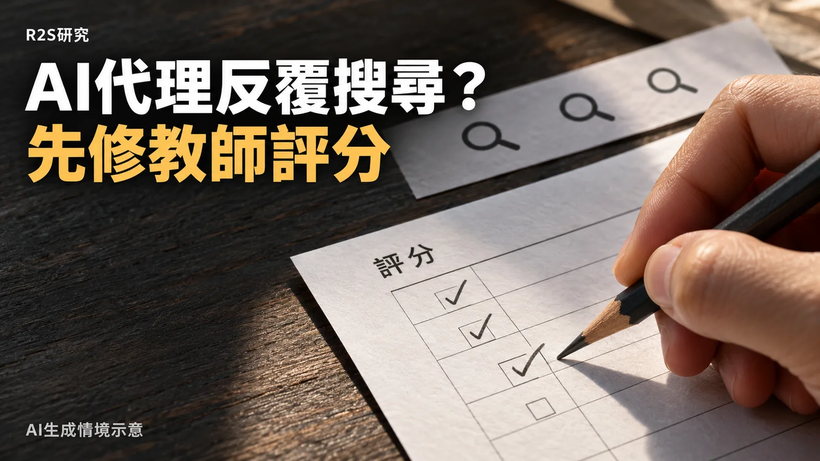 AI代理反覆搜尋、任務做不完？R2S研究先修教師評分
