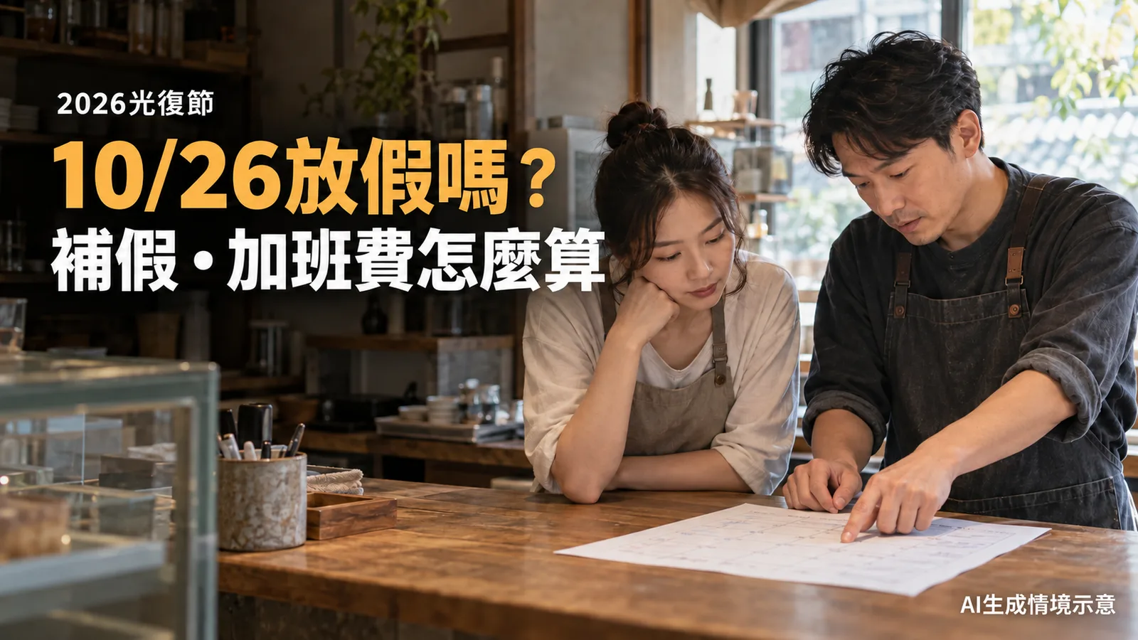 10月26日一定放假嗎？2026光復節補假、排班與加班費怎麼算