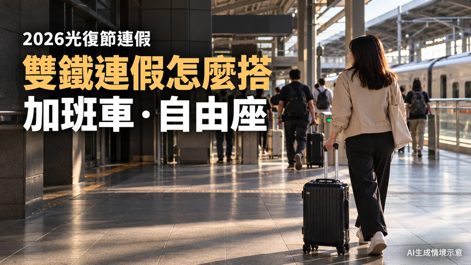 2026光復節高鐵台鐵怎麼搭？加班車、自由座與晚間回程整理