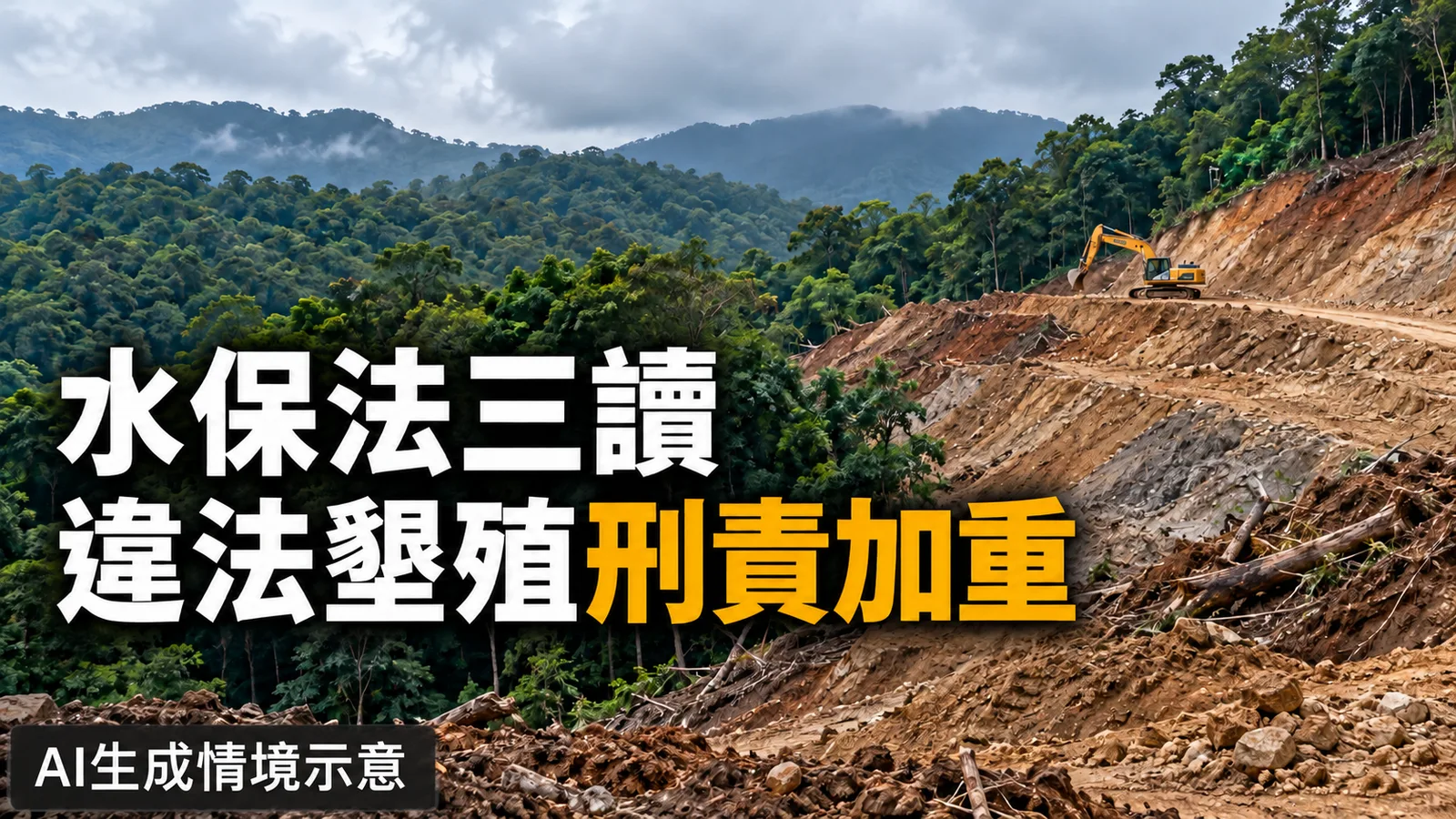 水保法三讀加重違法墾殖刑責　致死最高併科1億元罰金