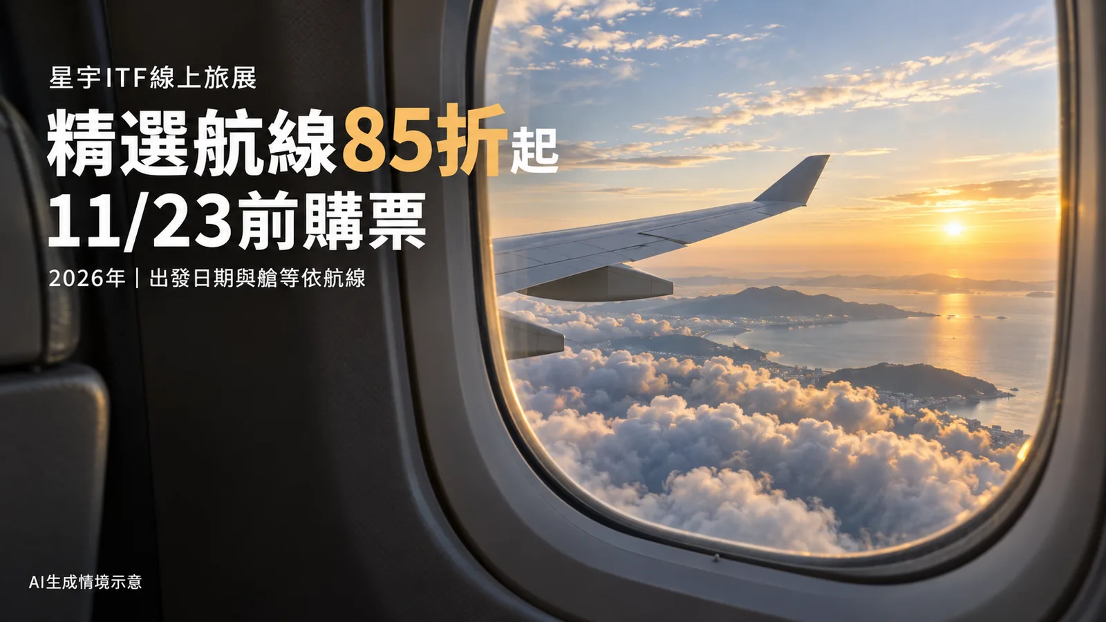 星宇ITF線上旅展精選航線85折起至11/23，出發日期與卡友折扣怎麼選？