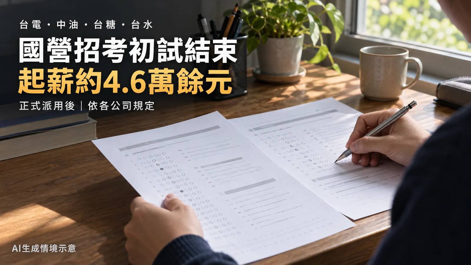 國營事業招考589人初試結束：起薪4.6萬餘元，複試名單何時公布？