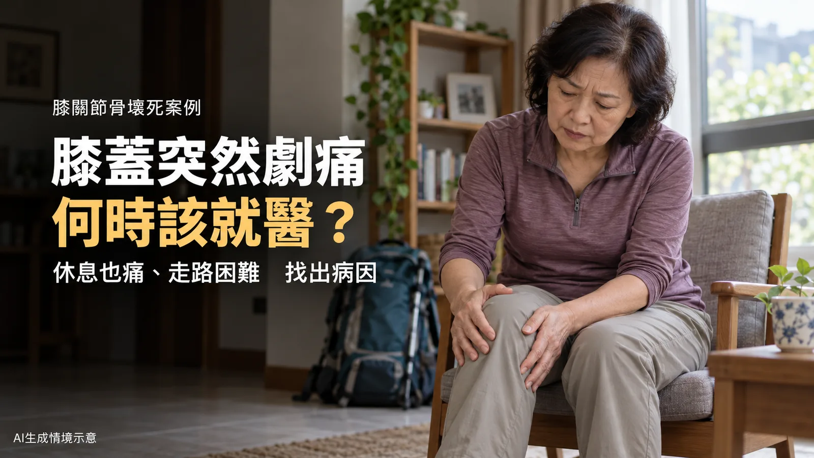 膝蓋突然劇痛、休息也痛？登山婦骨壞死案例提醒何時就醫
