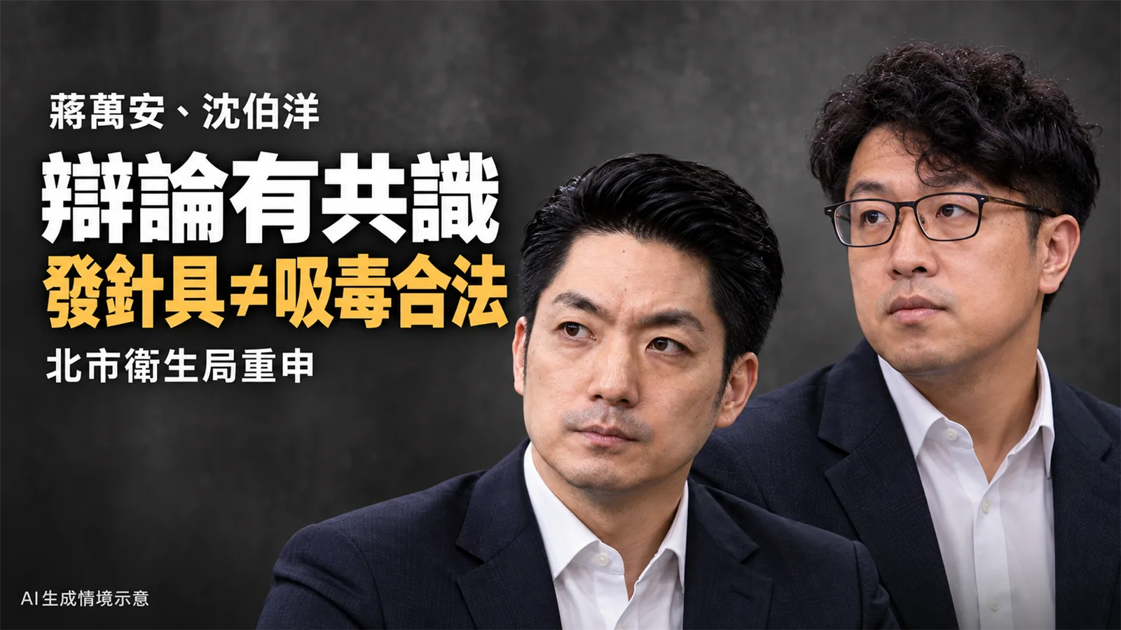 蔣萬安、沈伯洋辯論有共識，北市衛生局：發針具不等於吸毒合法